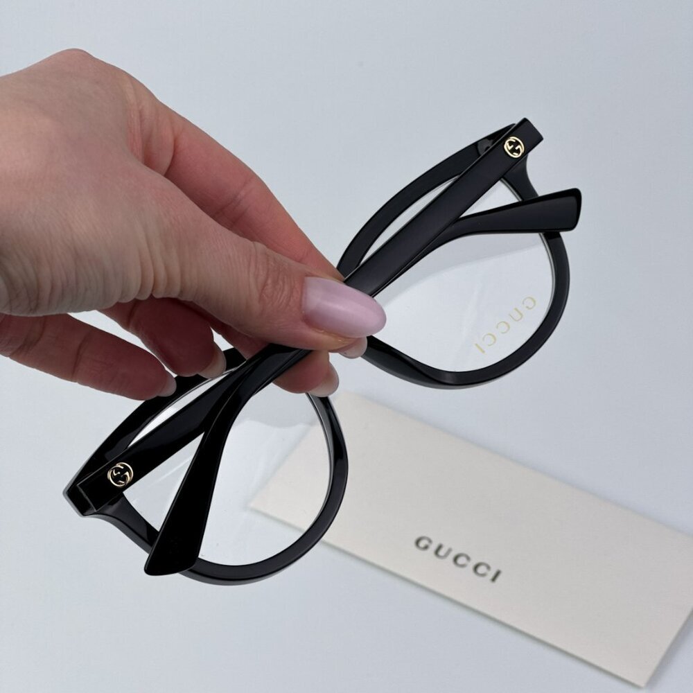 Gucci Women Black Oval BRAND NEW Eyeglasses GG1687O 001 - Picture 2 of 9